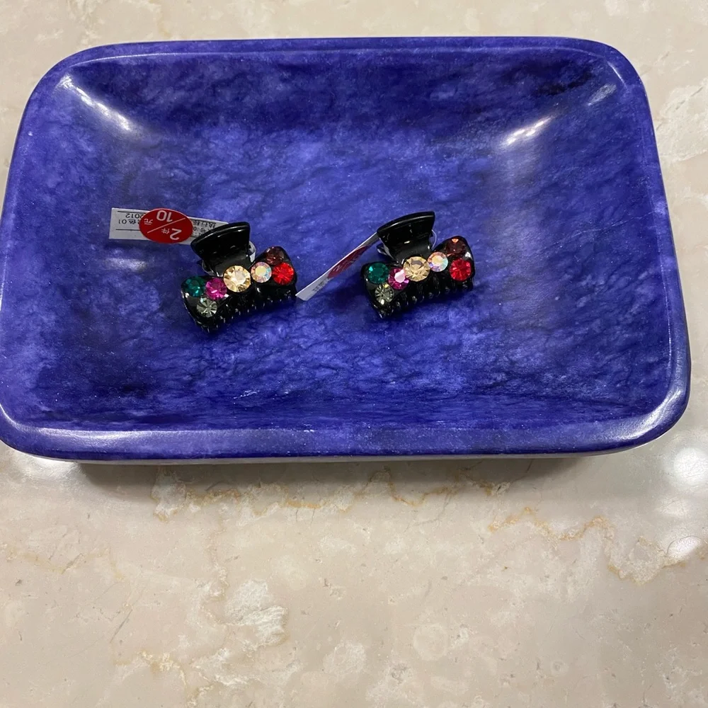 Natural purple marble curvy collection bar soap dish soap tray holder